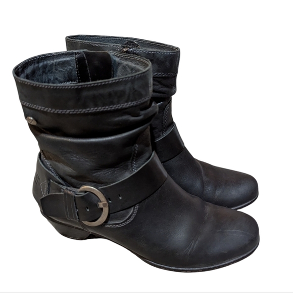 Pikolinos Brujas Black Leather Boots Harness Western Boho size 38 US 7.5-8 - Picture 3 of 10